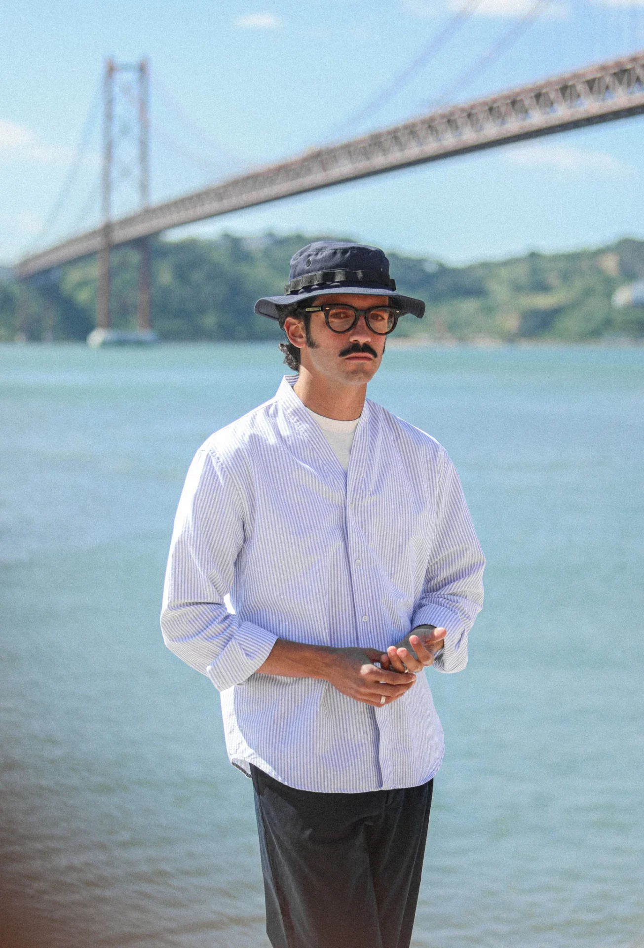 chemise style kimono à rayures